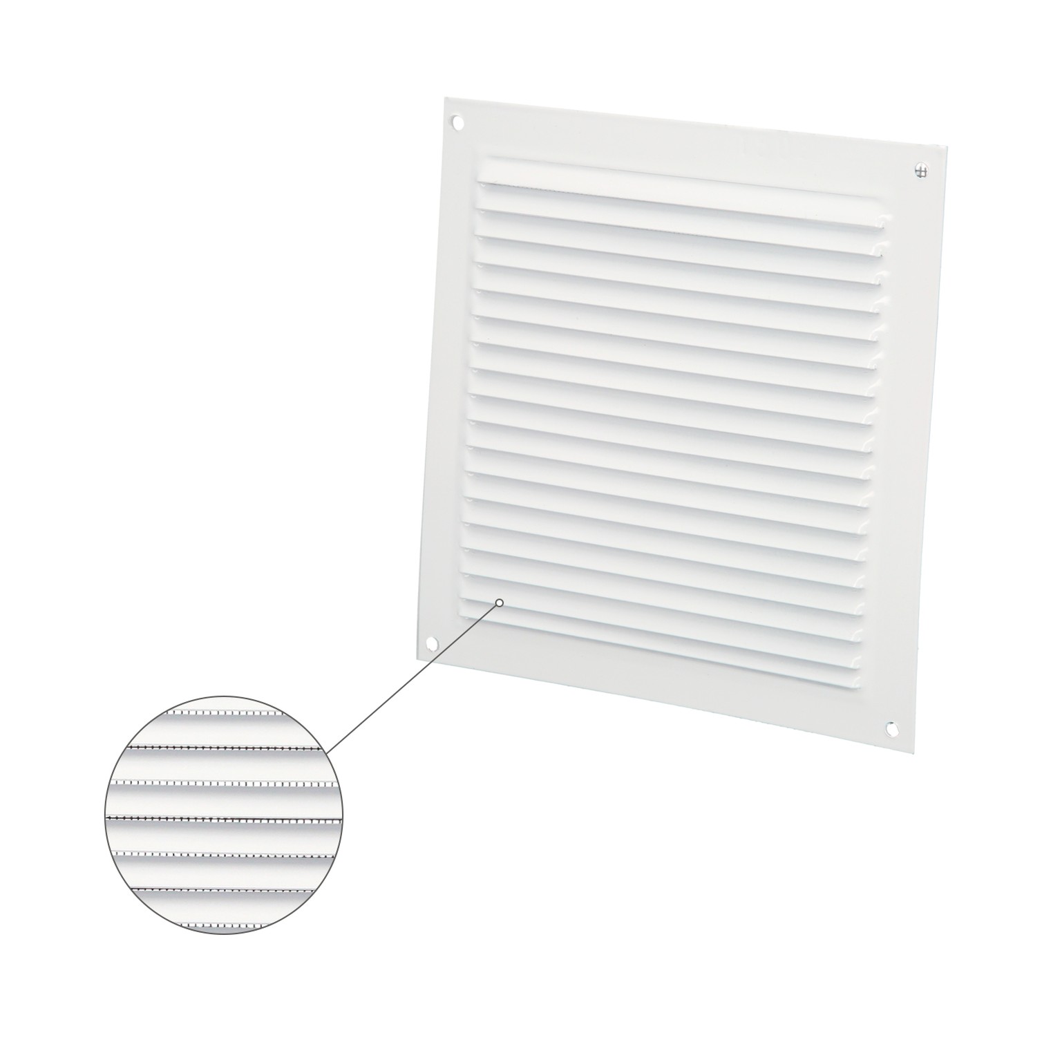 Rejilla Ventilación Aluminio Con Mosquitera Atornillable 175 x 175 mm. Color Blanco