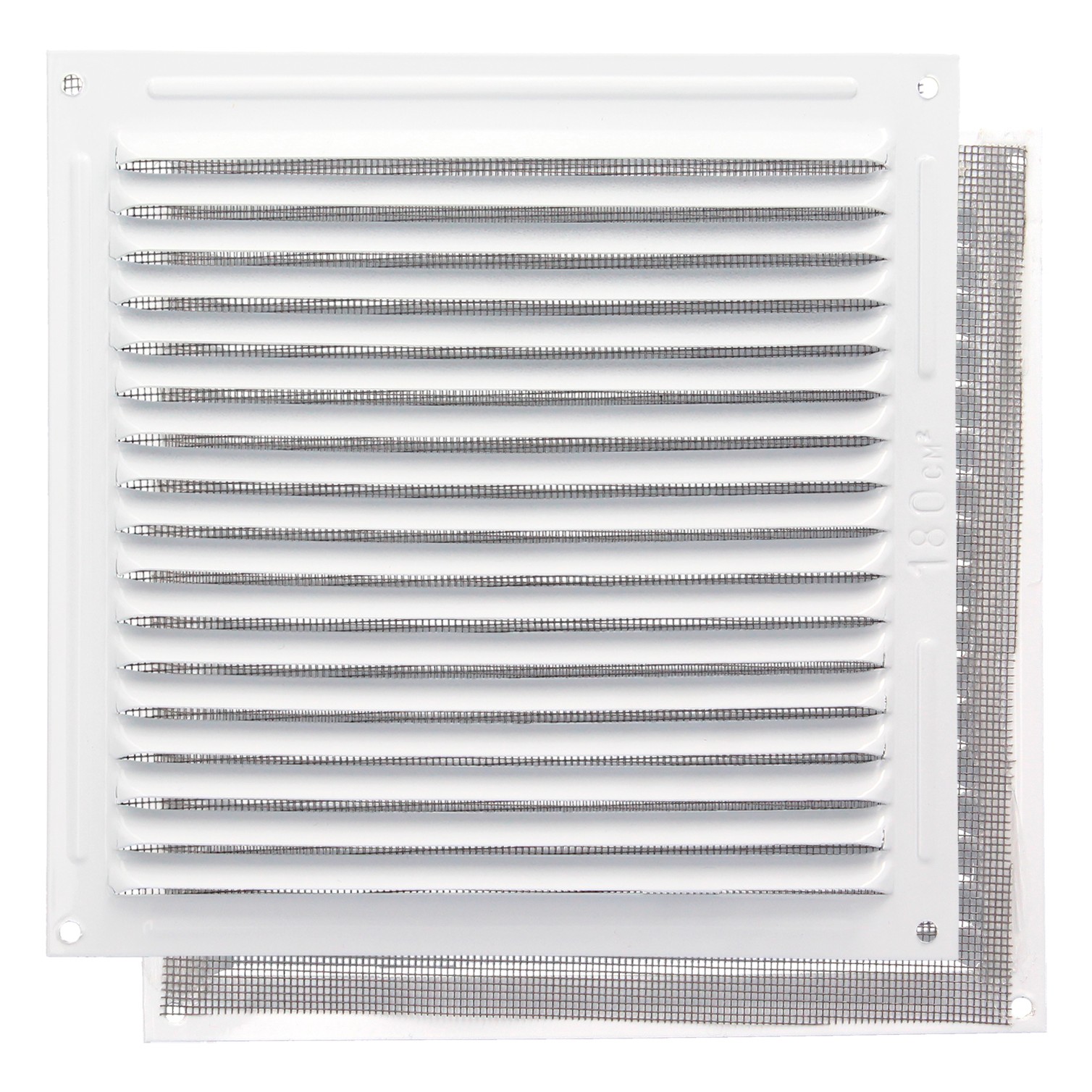 Rejilla Ventilación Aluminio Con Mosquitera Atornillable 200 x 200 mm. Color Blanco