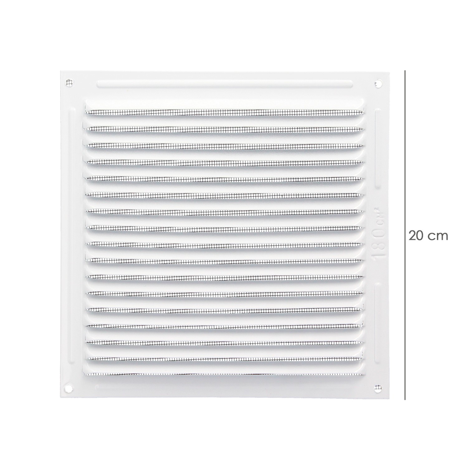 Rejilla Ventilación Aluminio Con Mosquitera Atornillable 200 x 200 mm. Color Blanco