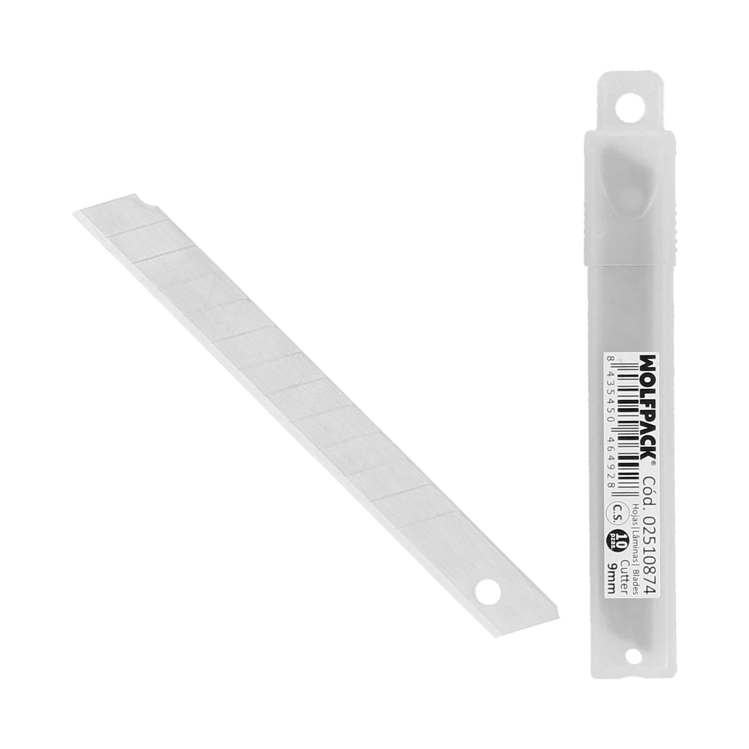 Hoja Cutter 9 mm. (Estuche 10 Piezas) Acero al Carbono.