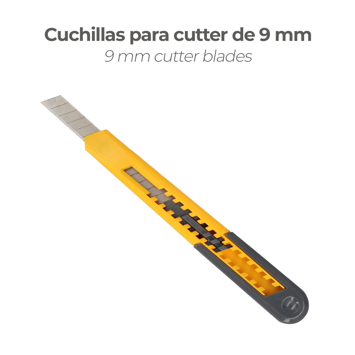 Hoja Cutter 9 mm. (Estuche 10 Piezas) Acero al Carbono.