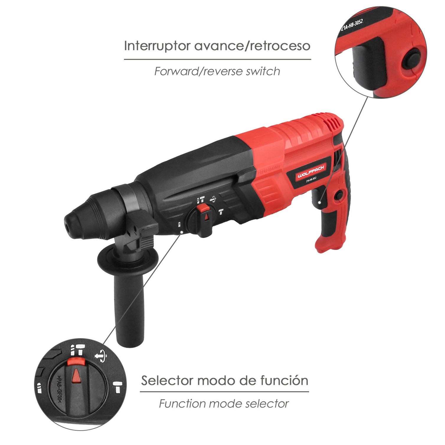Martillo Perforador SDS PLUS 900 Watt. Con Accesorios y Maletin