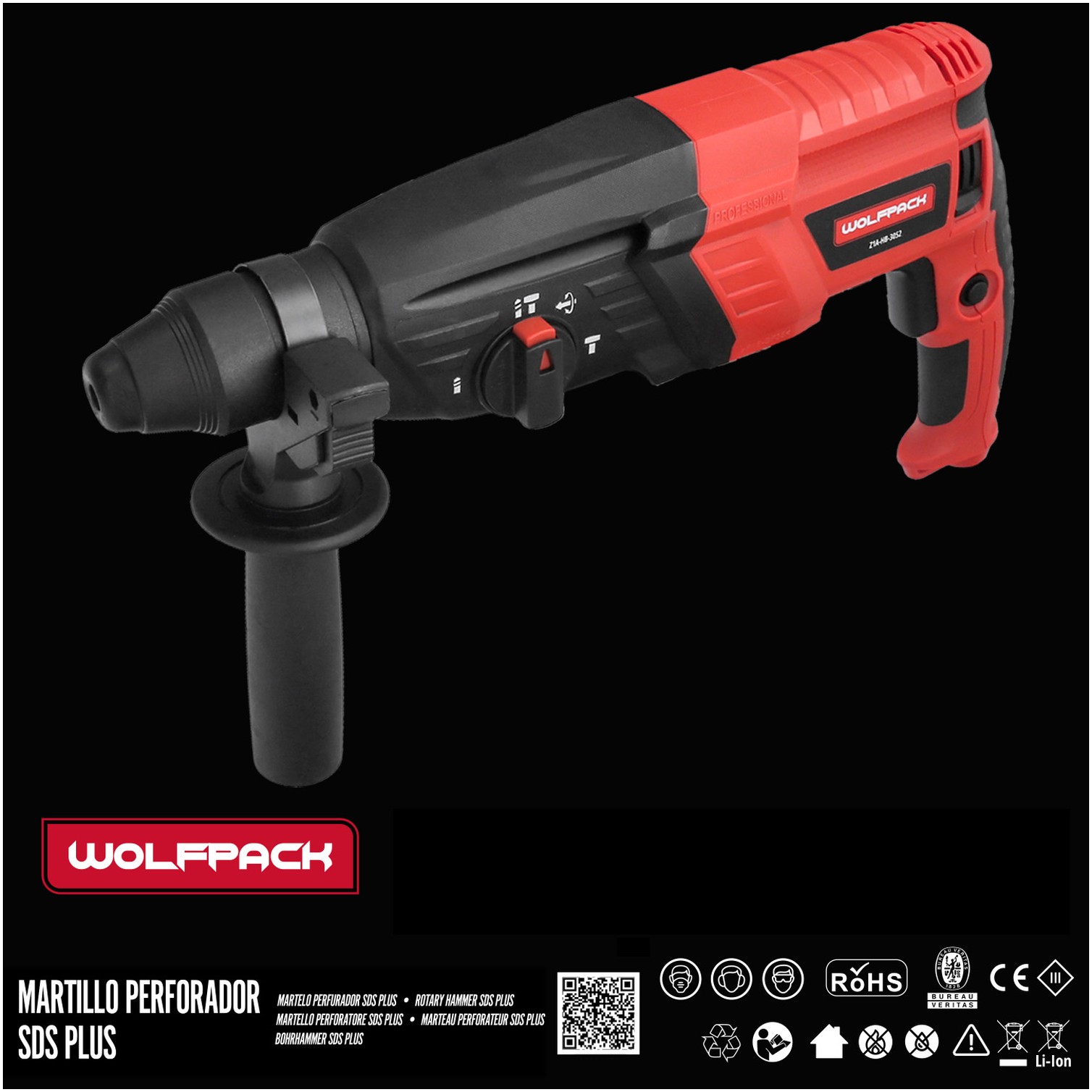 Martillo Perforador SDS PLUS 900 Watt. Con Accesorios y Maletin