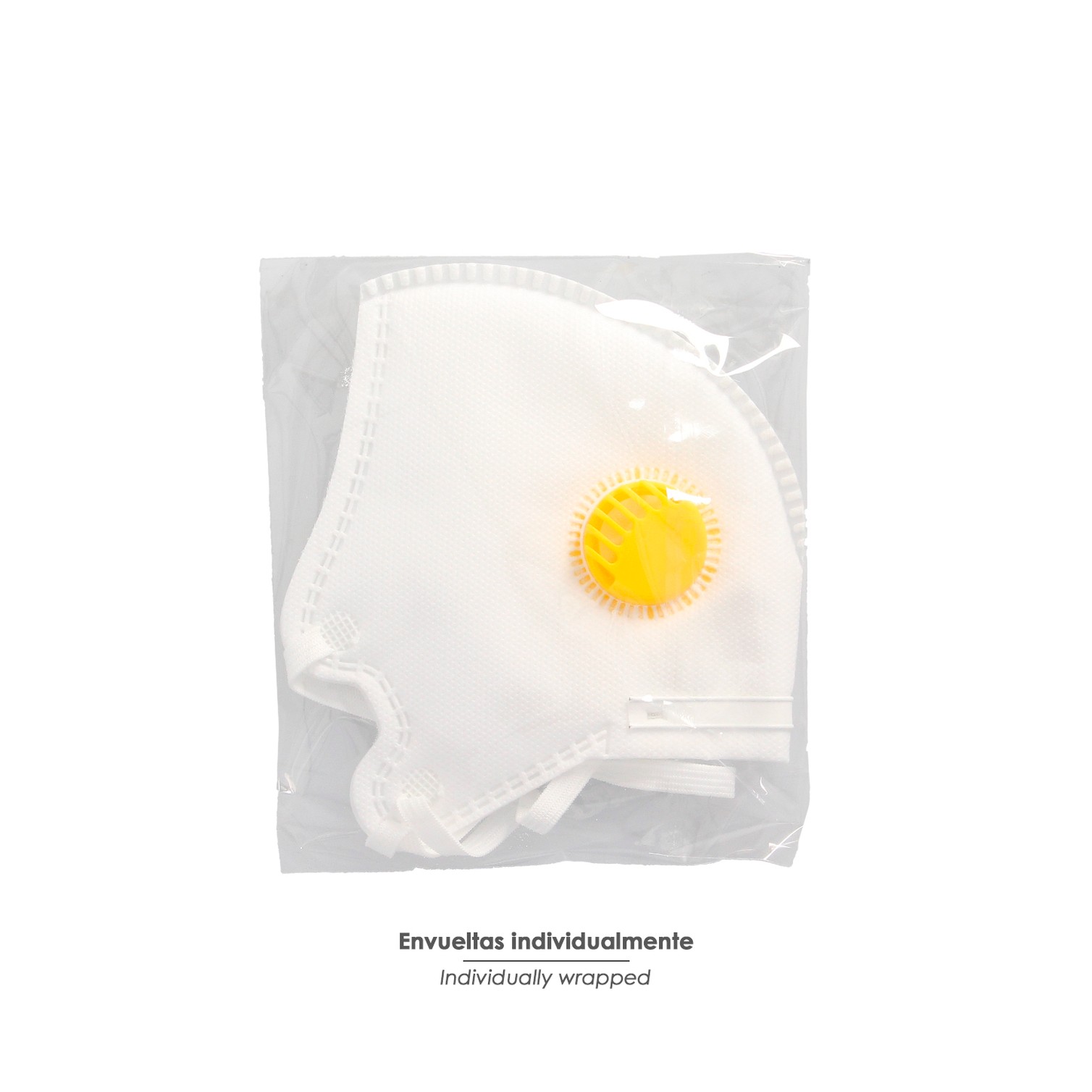 Mascarilla Respiratoria FFP2 Con Valvula. Plegable (20 Unidades) Envasadas Individualmente