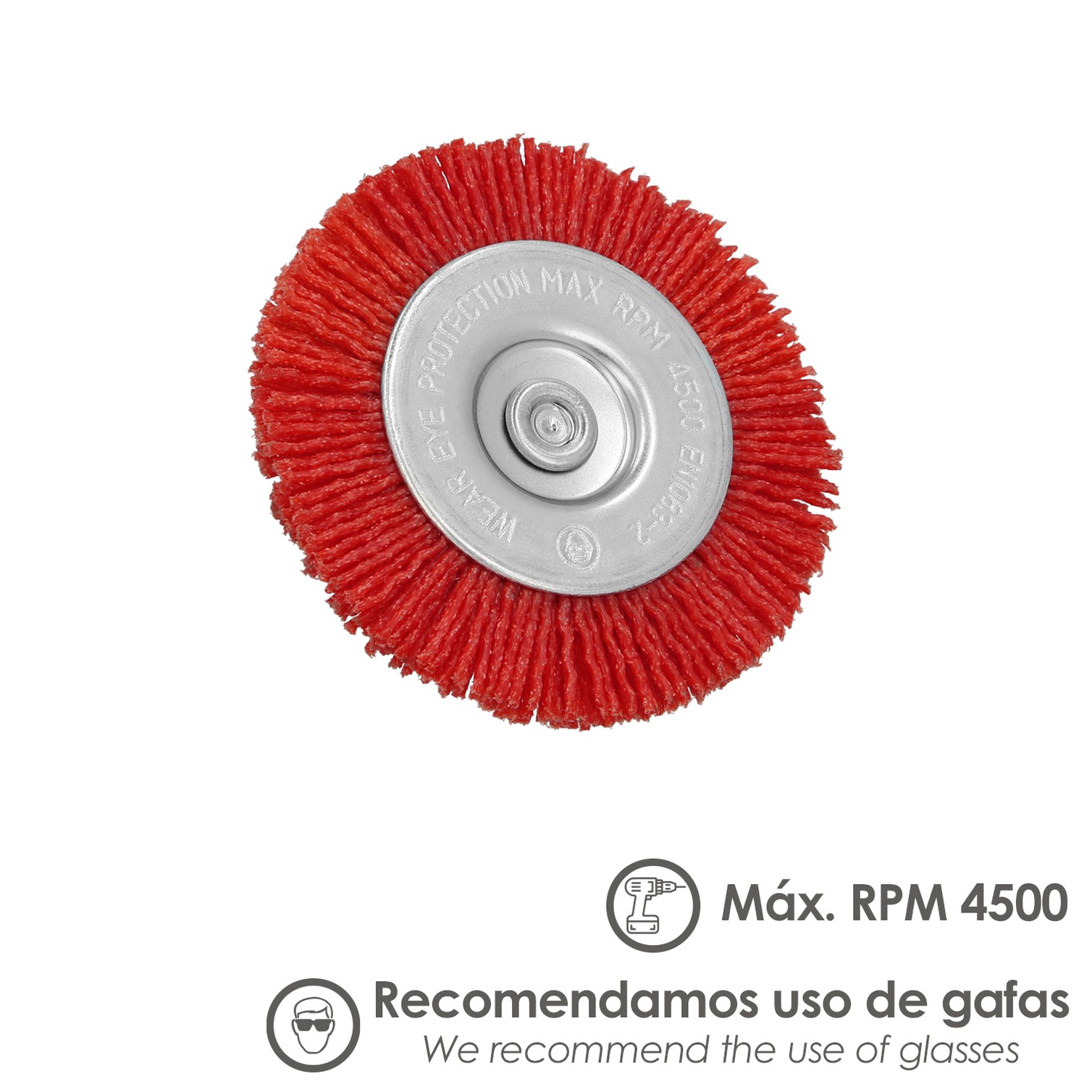 Cepillo Nylon Disco Ø 75 mm. 1/4". Lijar y Pulir Madera, Metal, Acero Inoxidable, Cepillo Taladro, Cepillo Pulir, Cepillo Lijar