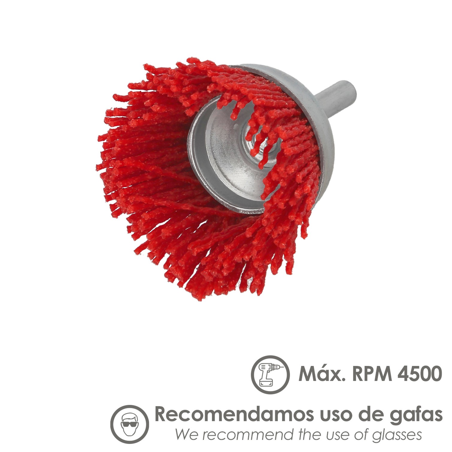 Cepillo Nylon Taza Ø 50 mm. 1/4". Cepillo De Lijado Nailon. Cepillo Para Taladro De Nailon, Cepillo De Alambre Abrasivo De Nylon