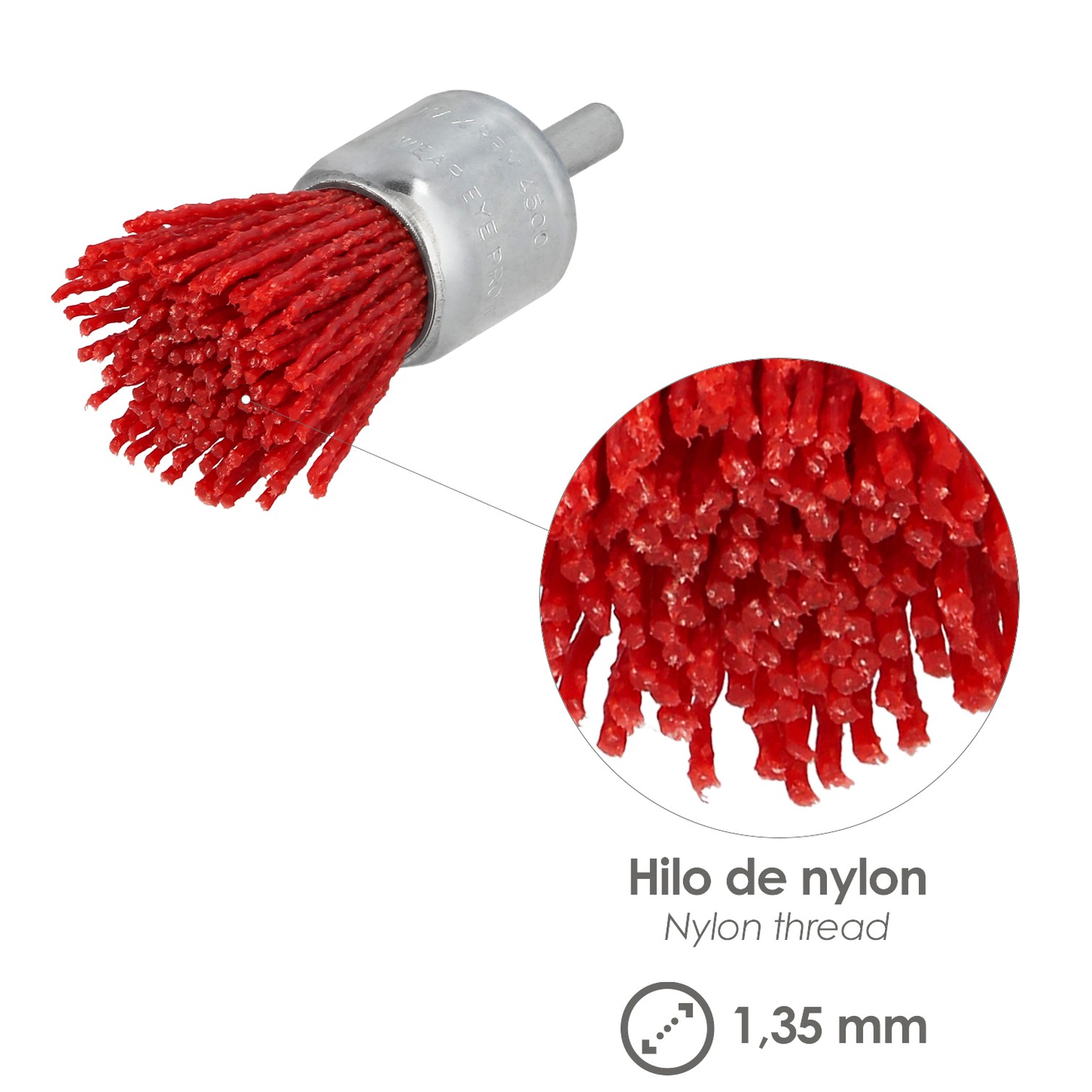 Cepillo Nylon Brocha Ø 25 mm. Cepillo De Lijado Nailon. Cepillo Para Taladro De Nailon, Cepillo De Alambre Abrasivo De Nailon