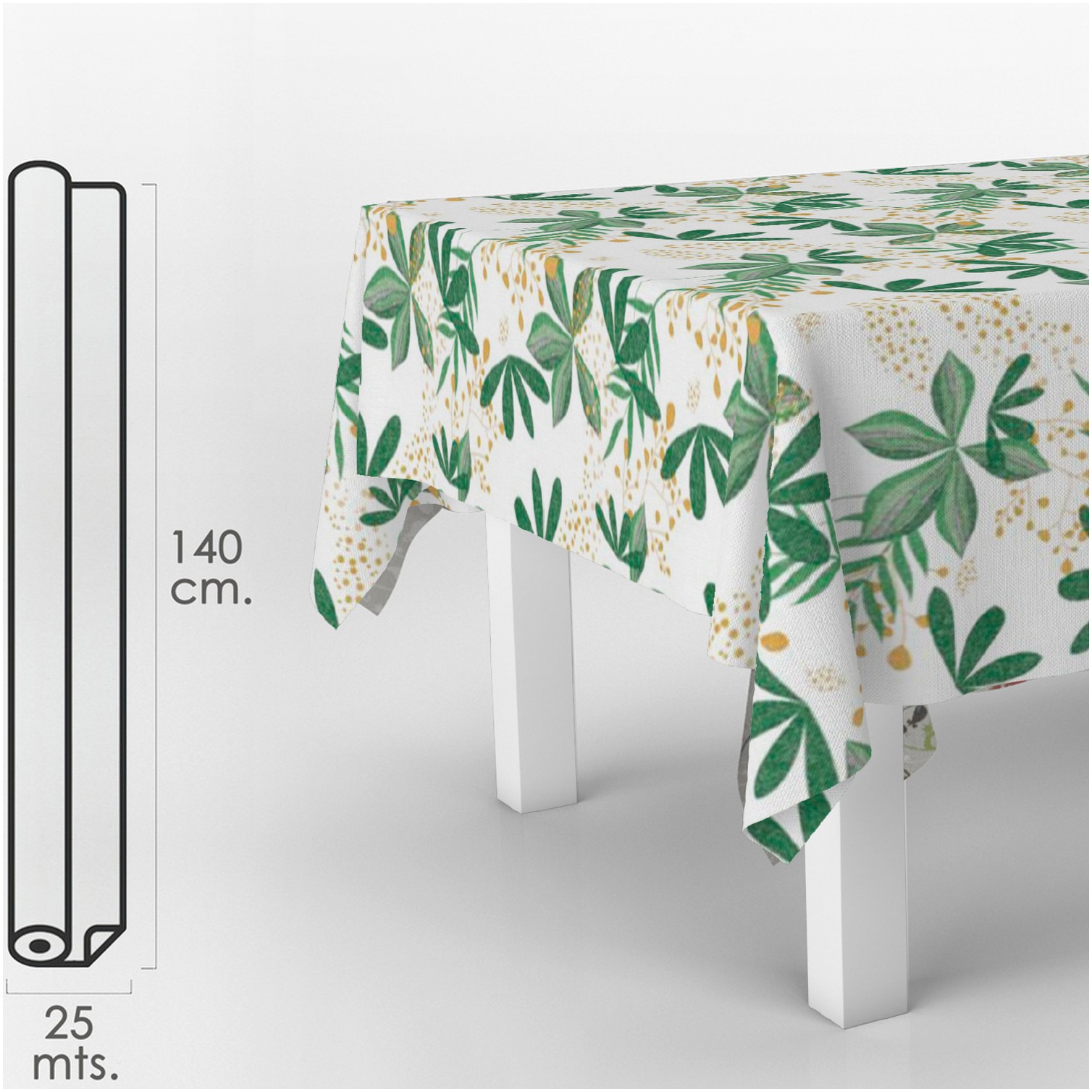 Mantel Hule Impermeable Antimanchas Primavera PVC 140 cm. x 20 metros. Recortable Uso Interior y Exterior