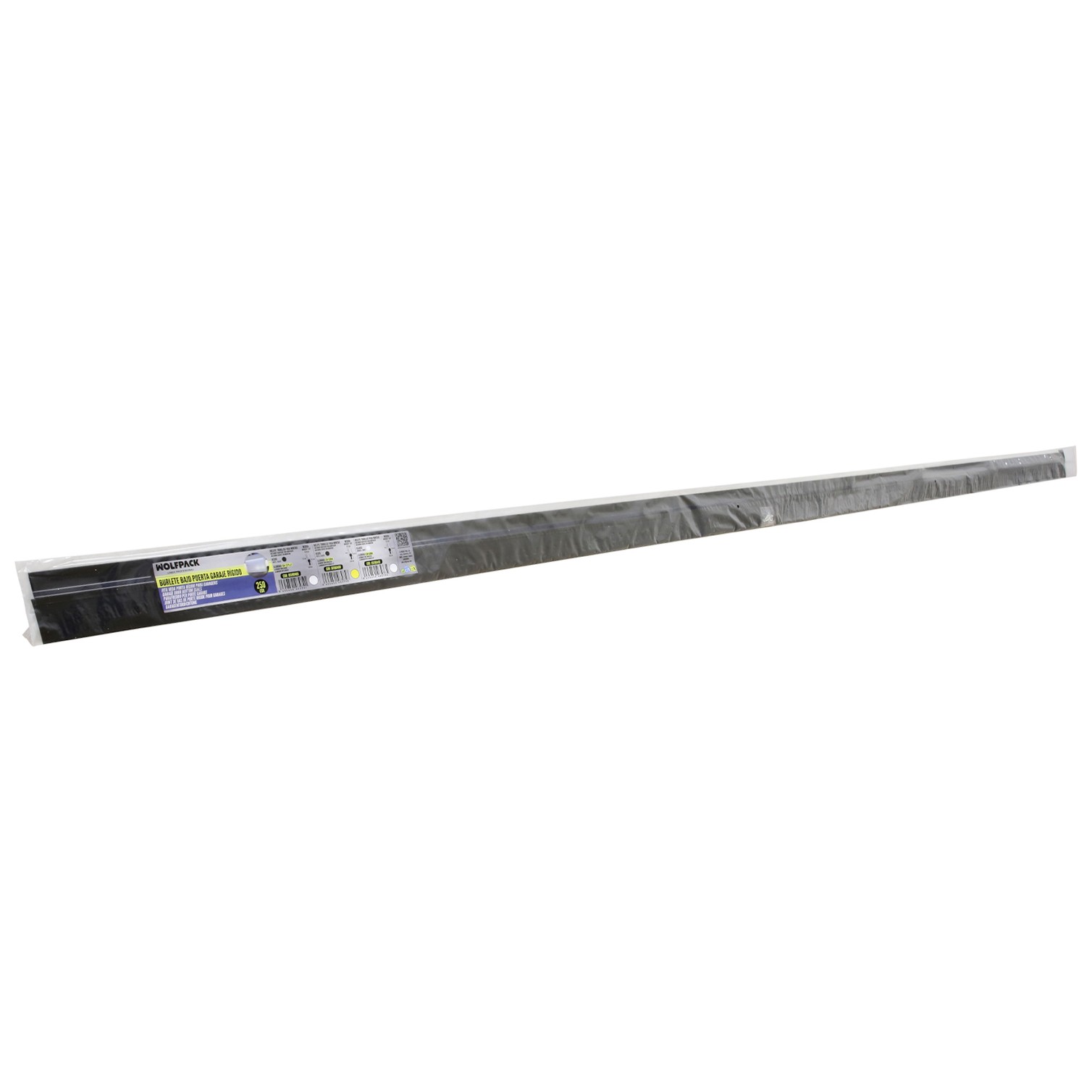 Burlete Para Puertas De Garaje Aluminio Negro Con Goma 2,5 m. Perfil Bajo Cochera Cepillo De Puerta, Burlete Garaje