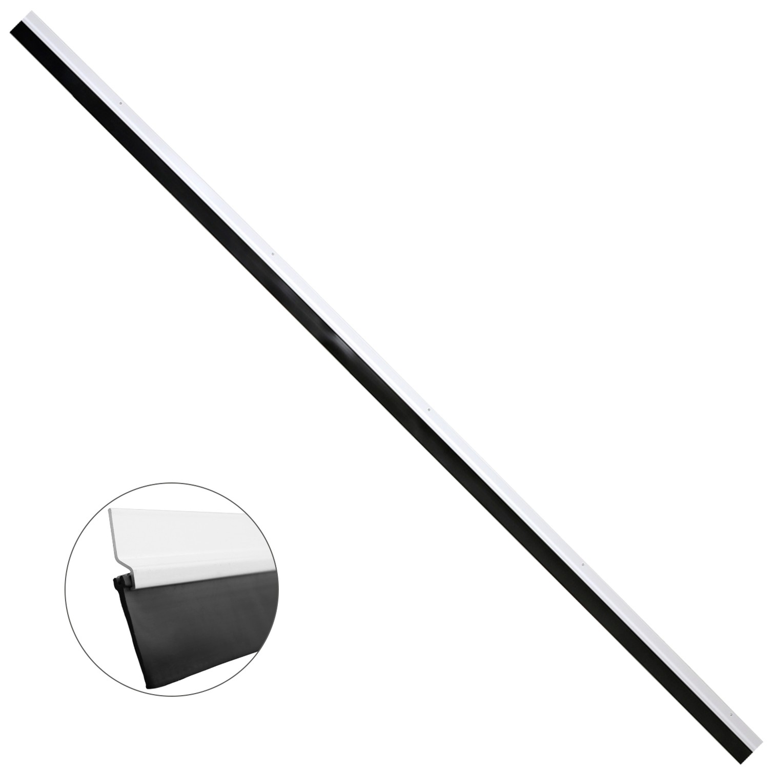 Burlete Para Puertas De Garaje Aluminio Blanco Con Goma 2,5 m. Perfil Bajo Cochera Cepillo De Puerta, Burlete Garaje
