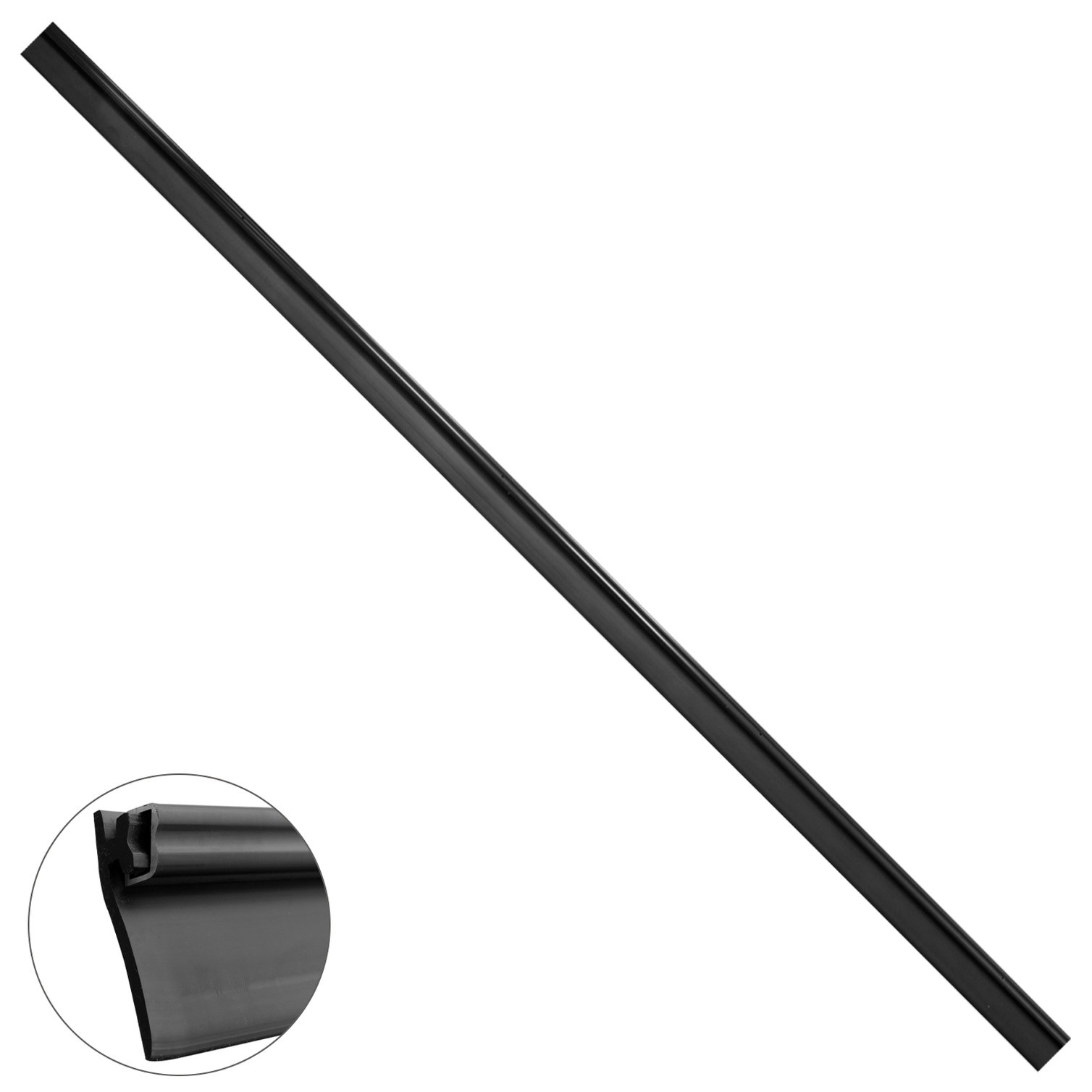 Burlete Reforzado Para Puertas De Garaje Aluminio Negro Con Goma 2,5 m. Perfil Bajo Cochera Cepillo De Puerta, Burlete Garaje