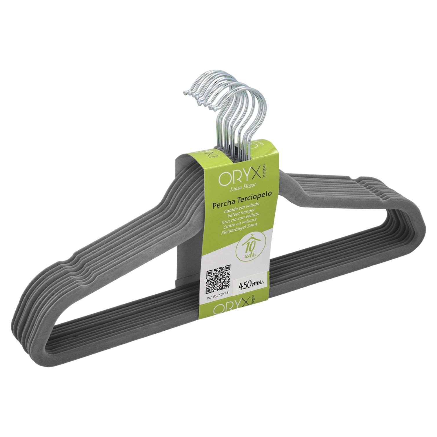 Percha Terciopelo 445 mm. (Pack 10 Piezas)