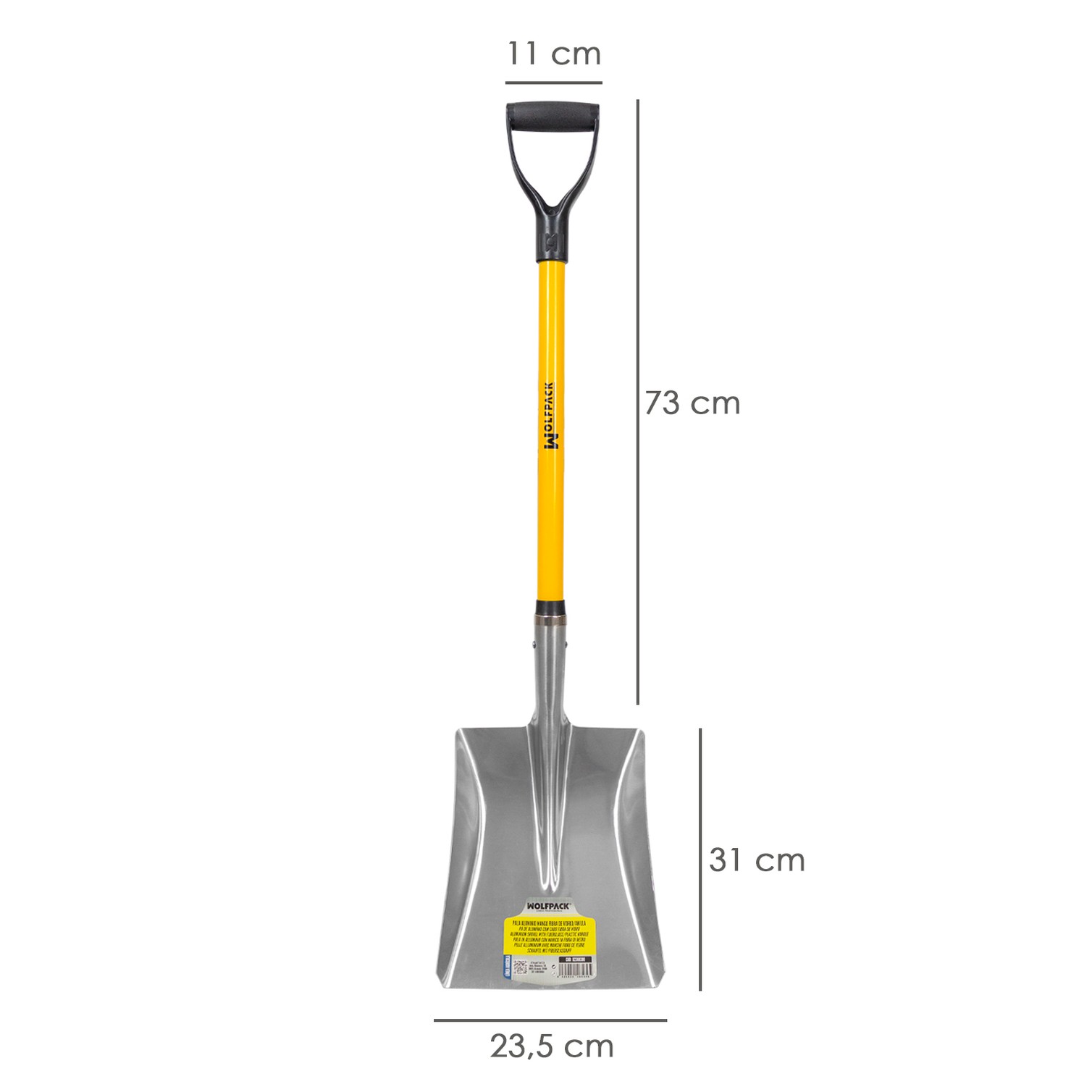 Pala Nieve Aluminio Mango Fibra De Vidrio Con Anilla