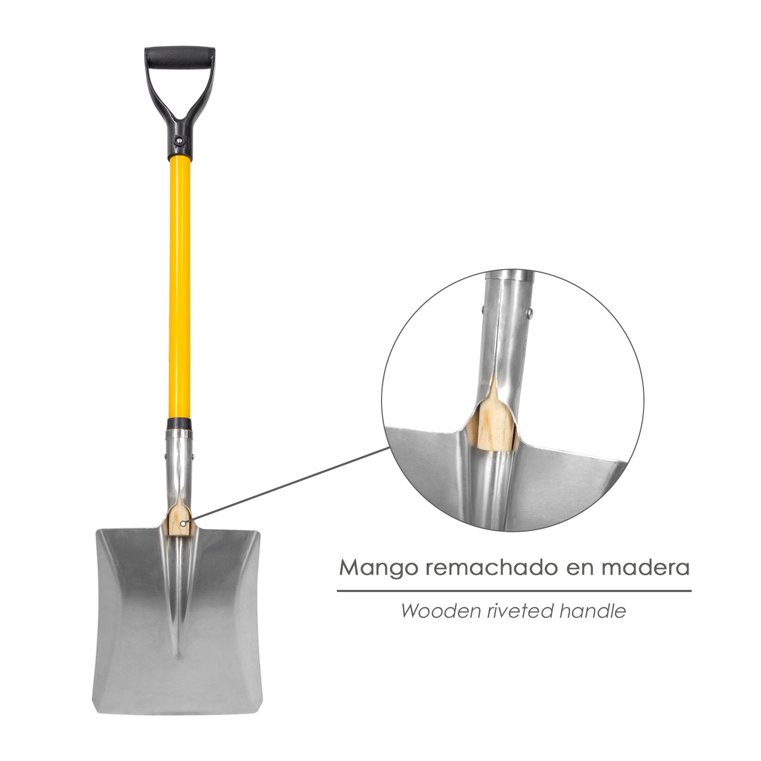 Pala Nieve Aluminio Mango Fibra De Vidrio Con Anilla
