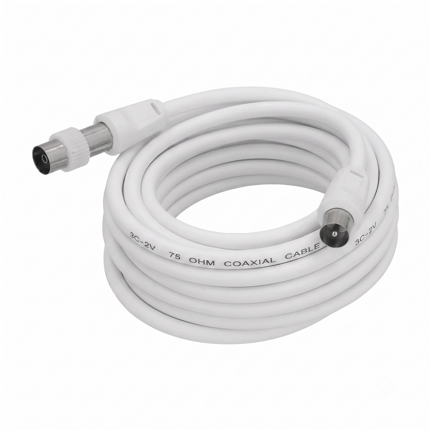 Prolongación Para Televisión - Vídeo De 3 M. Conector De 9,5 Mm Blanco.