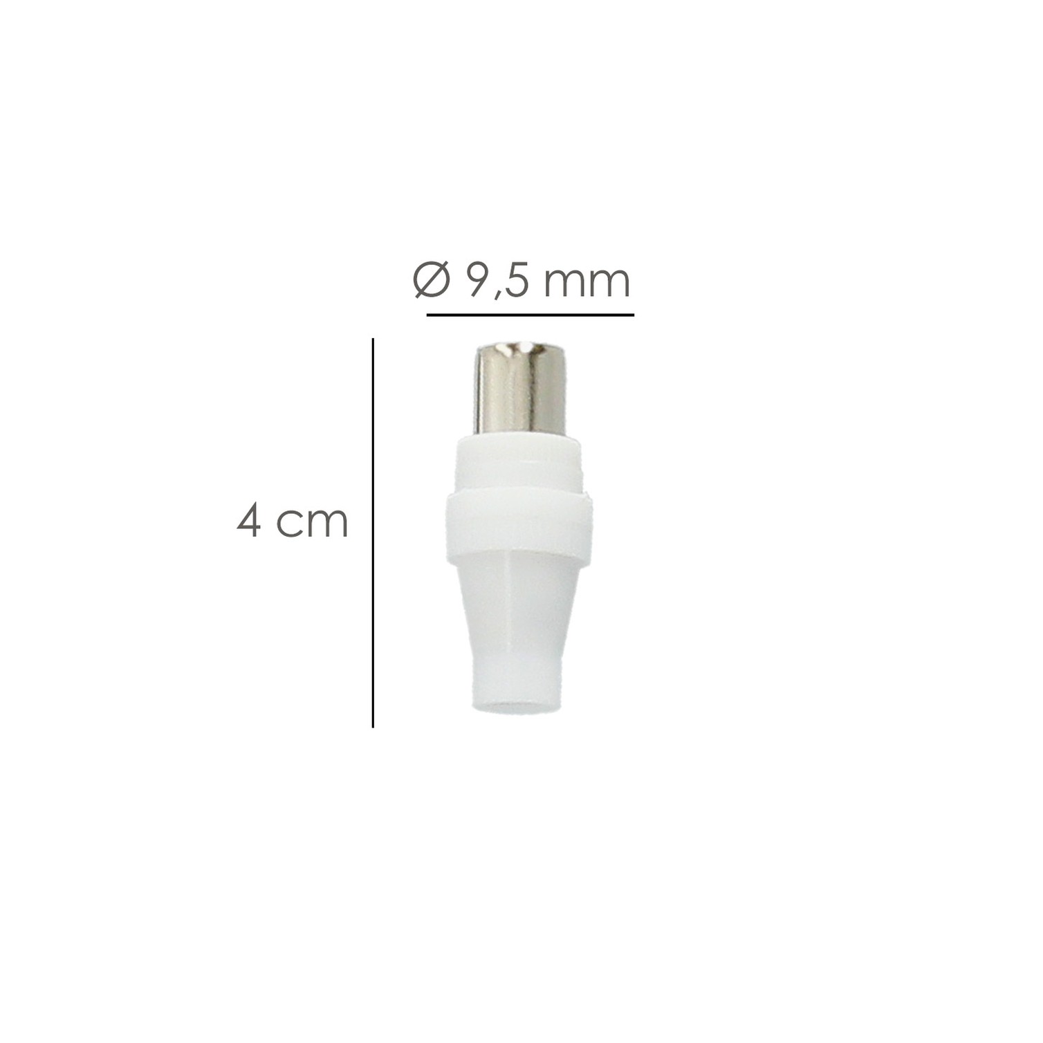 Conector TV Macho Recto 9,5 mm.