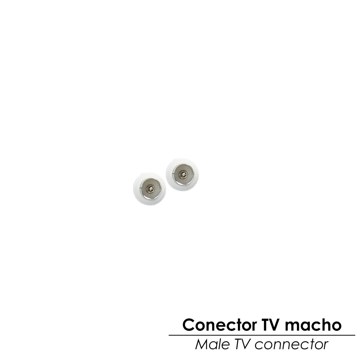 Conector TV Macho Recto 9,5 mm.