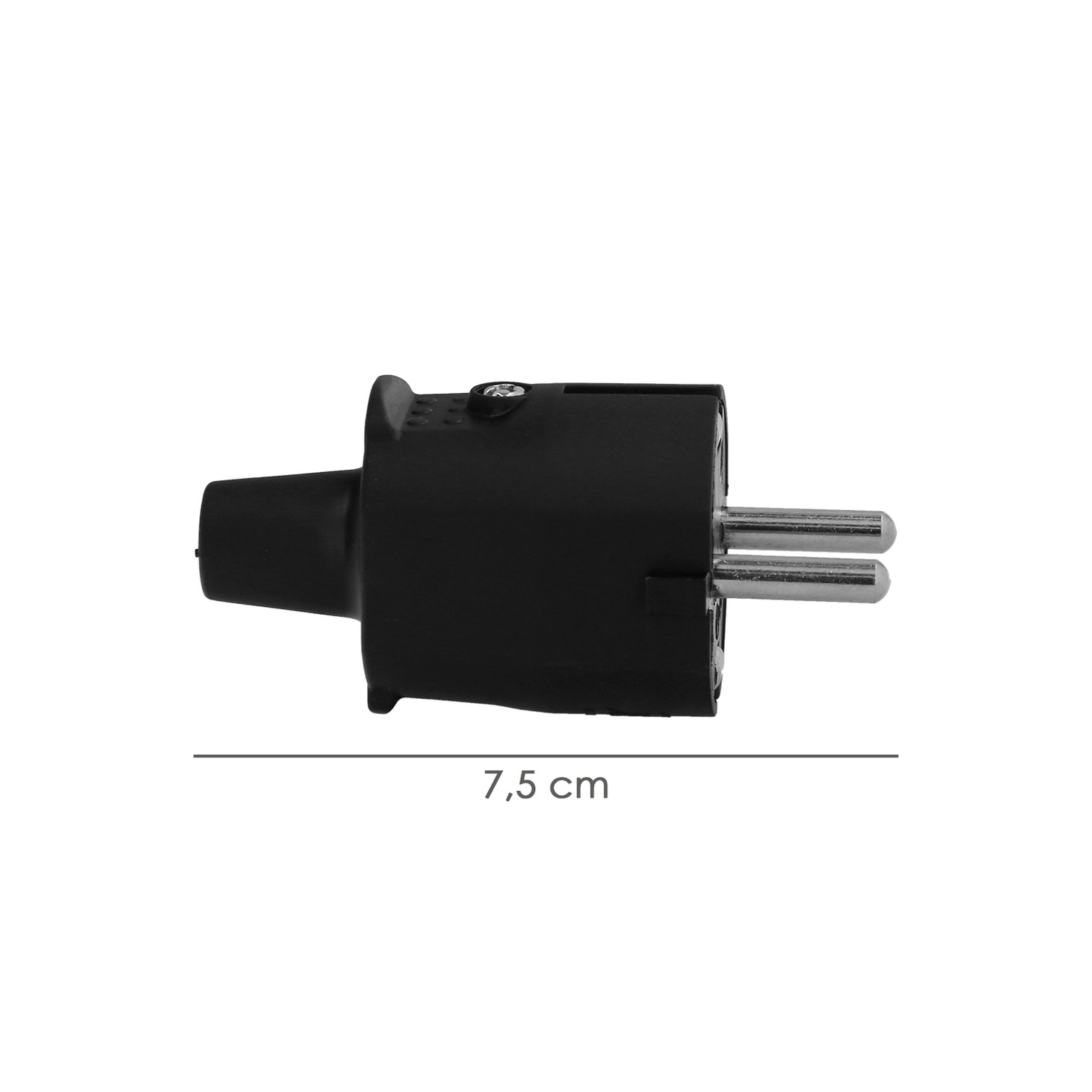 Clavija Toma Tierra Goma 4,8mm Negro (Industrial)