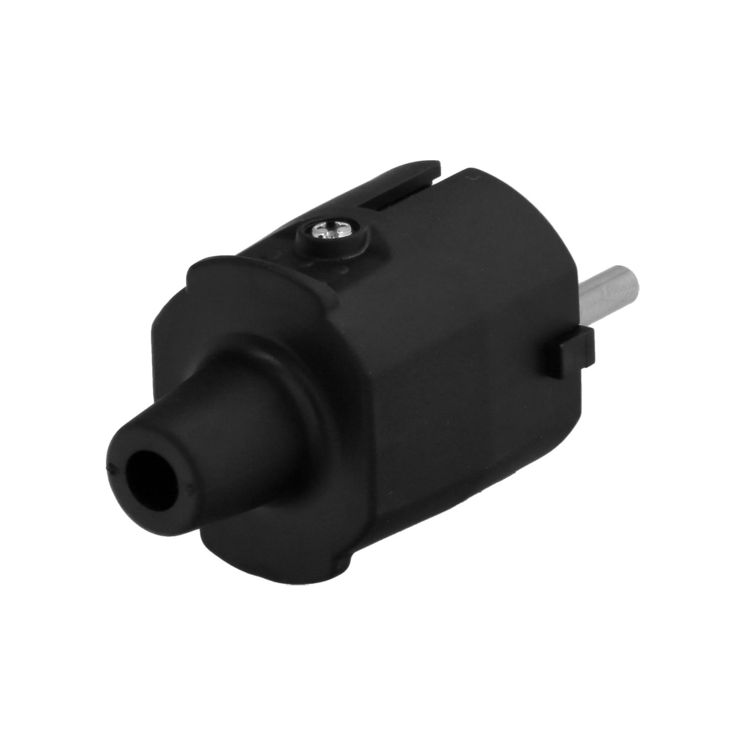 Clavija Toma Tierra Goma 4,8mm Negro (Industrial)