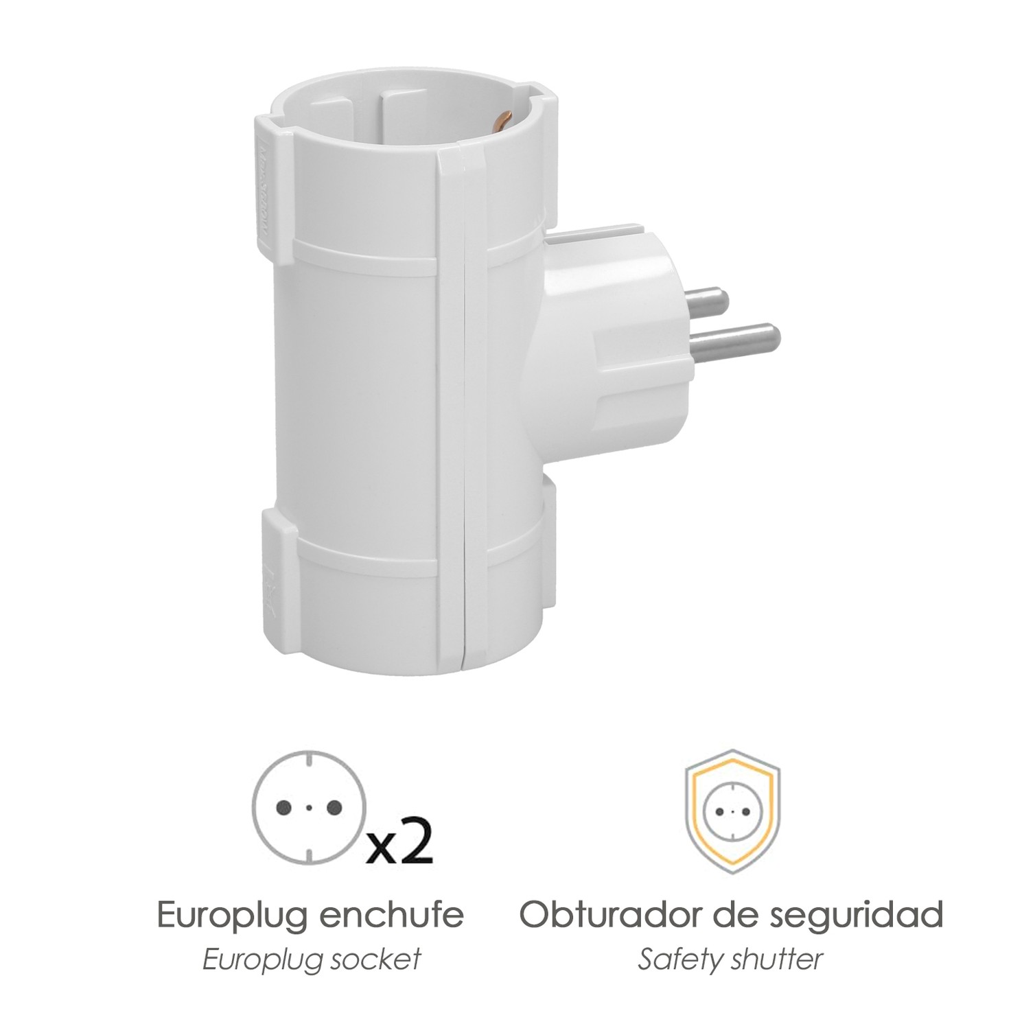 Adaptador Doble Schuko 16 A 250 V.