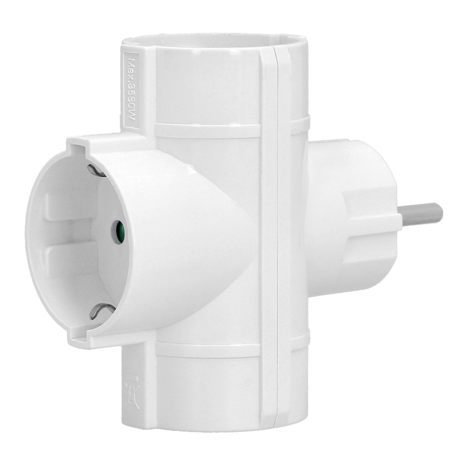 Adaptador Triple Schuko 16 A 250 V.