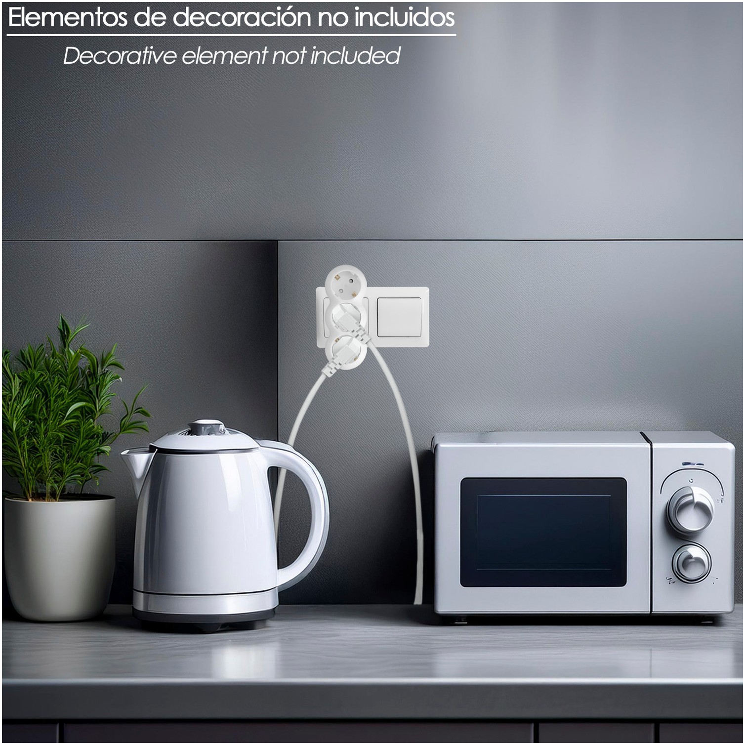 Adaptador Triple Schuko Recto 16A. 250V.
