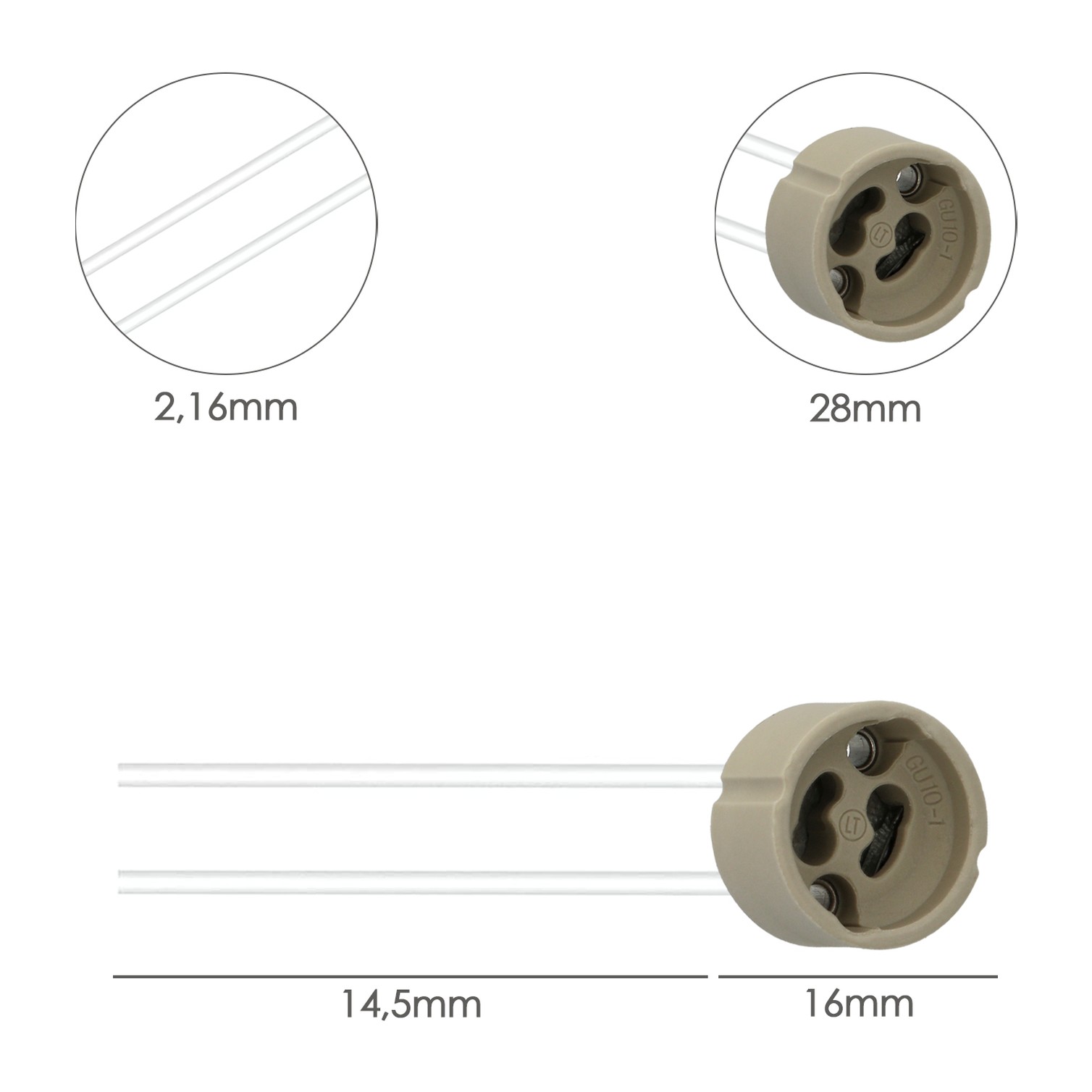 Portalamparas GU-10 Ceramico Para Bombillas Halogenas / LED