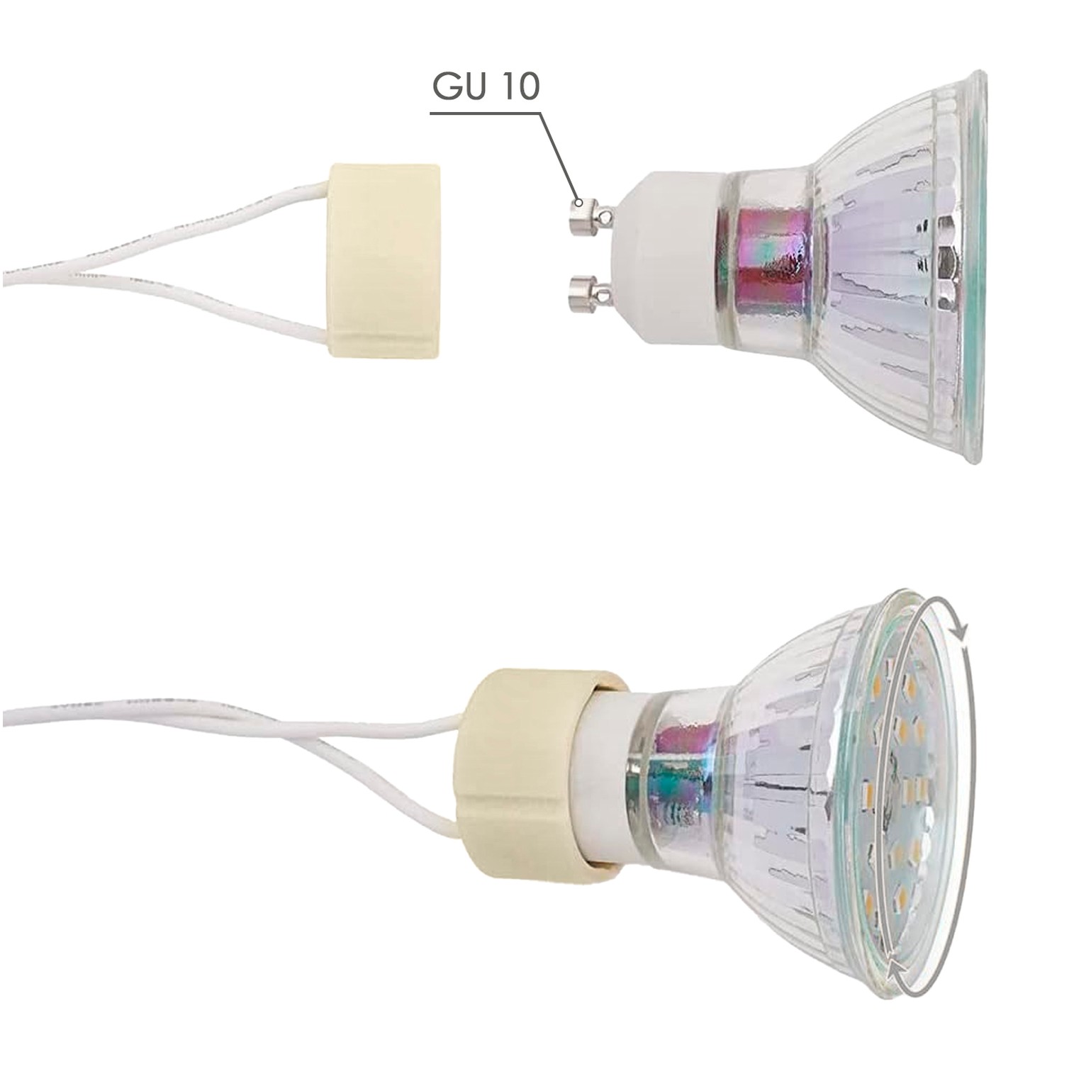 Portalamparas GU-10 Ceramico Para Bombillas Halogenas / LED