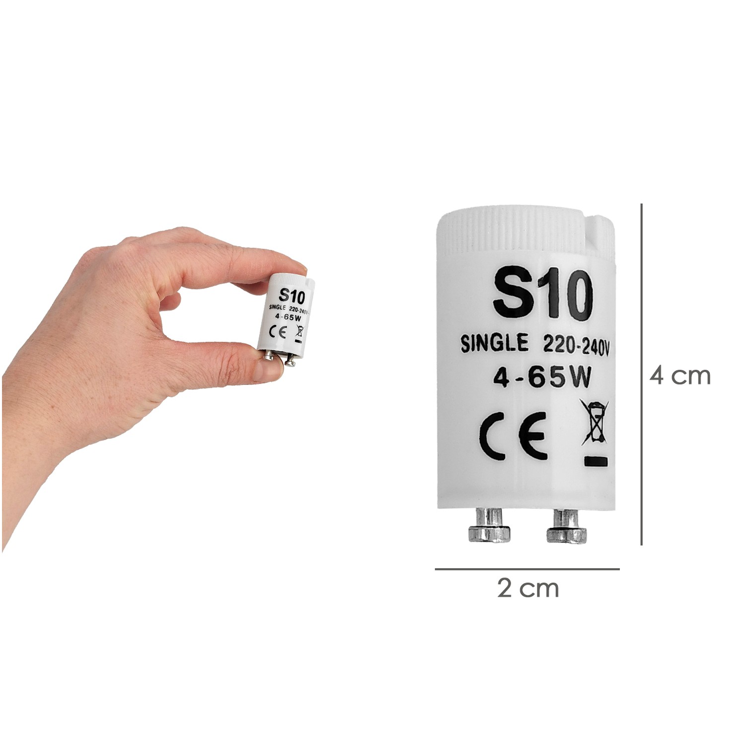 Cebador 4 - 65 Watt. Cebador Fluorescente, Arrancador Tubo Fluorescente, Cebador Encendido Rápido.