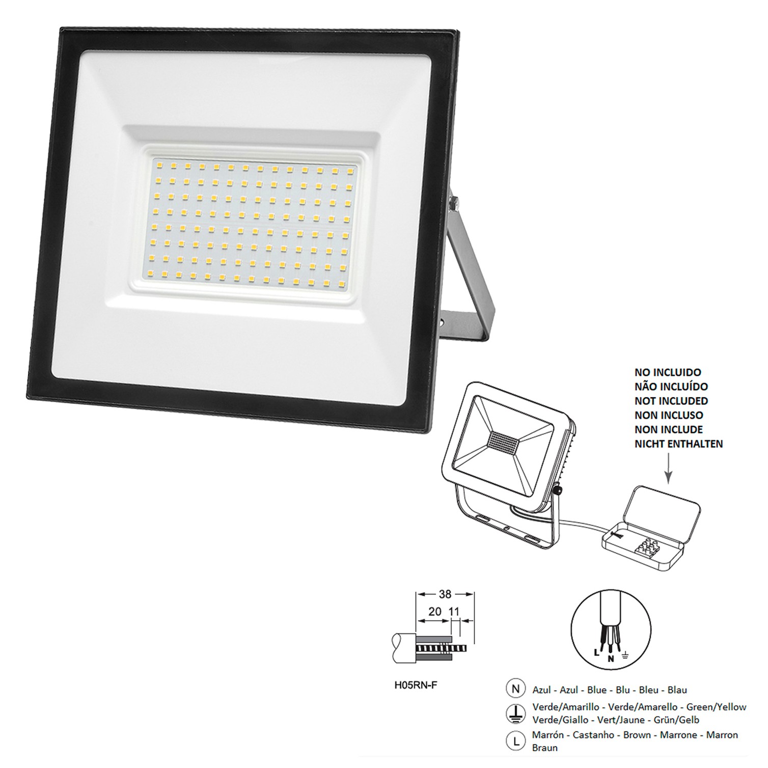 Foco Led Plano 100 Watt / 4000 K / IP65 / 8000 Lumenes