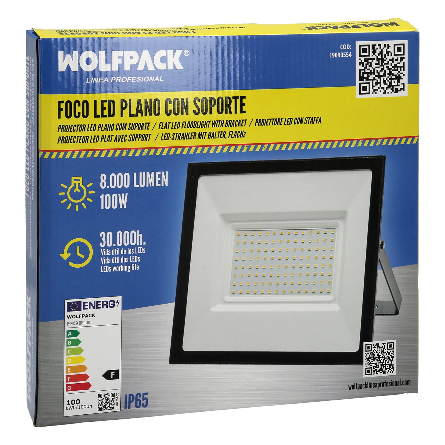 Foco Led Plano 100 Watt / 4000 K / IP65 / 8000 Lumenes