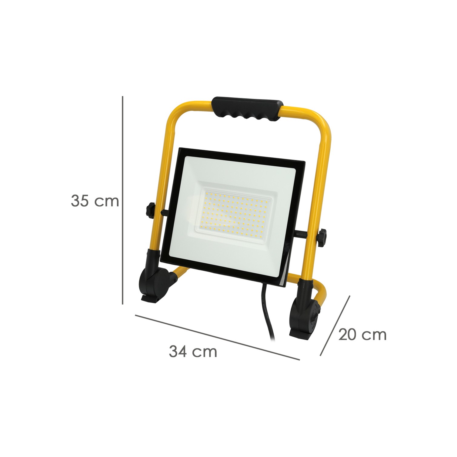 Foco Led Plano 100 Watt / 4000 K / IP 65 / 8000 lúmenes. Con Asa De Transporte.