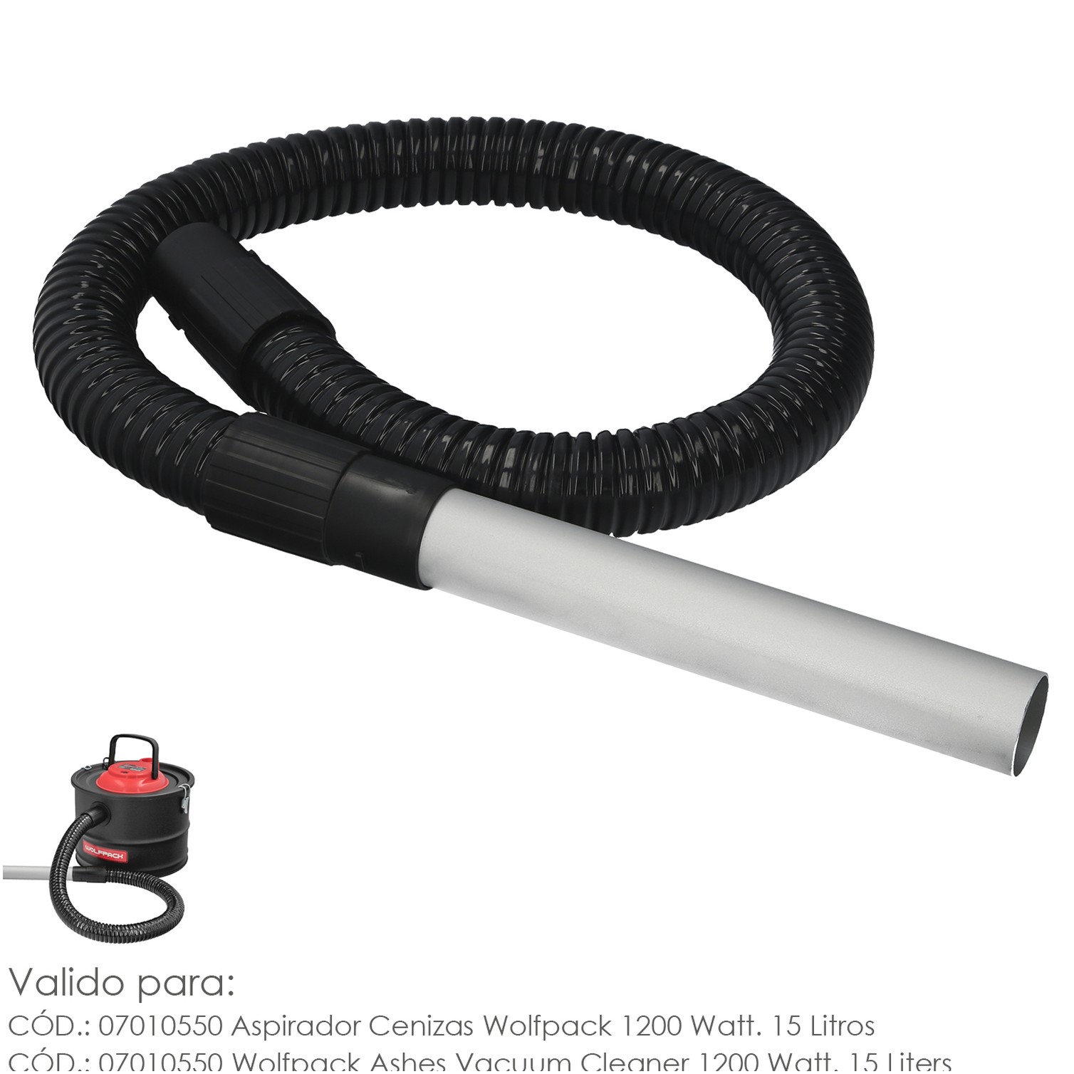 Tubo Con Lanza Para Aspirador De Cenizas Aspirador Cenizas Wolfpack 1200 Watt. 15 Litros (Codigo 07010550)