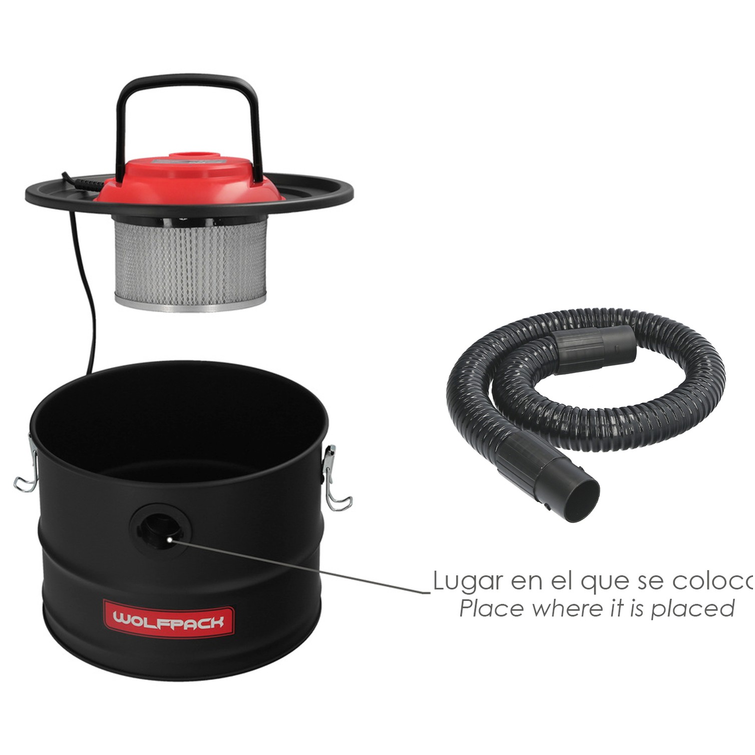 Tubo Con Lanza Para Aspirador De Cenizas Aspirador Cenizas Wolfpack 1200 Watt. 15 Litros (Codigo 07010550)