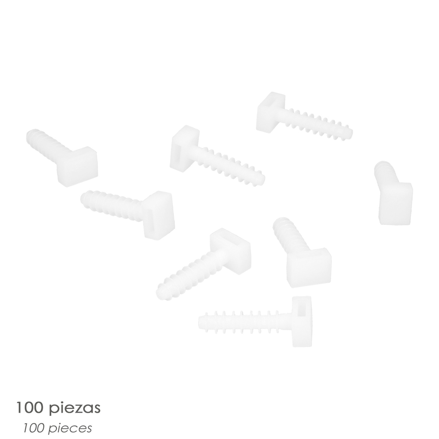 Taco Fijación Brida Nylon Blanco 8 mm. (Bolsa 100 Unidades)