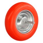 Rueda Carretilla Obra / Jardin Maciza Llanta Acero "Plus" Naranja Impinchable, Para Eje Ø 19 mm Rueda Ø 35 cm