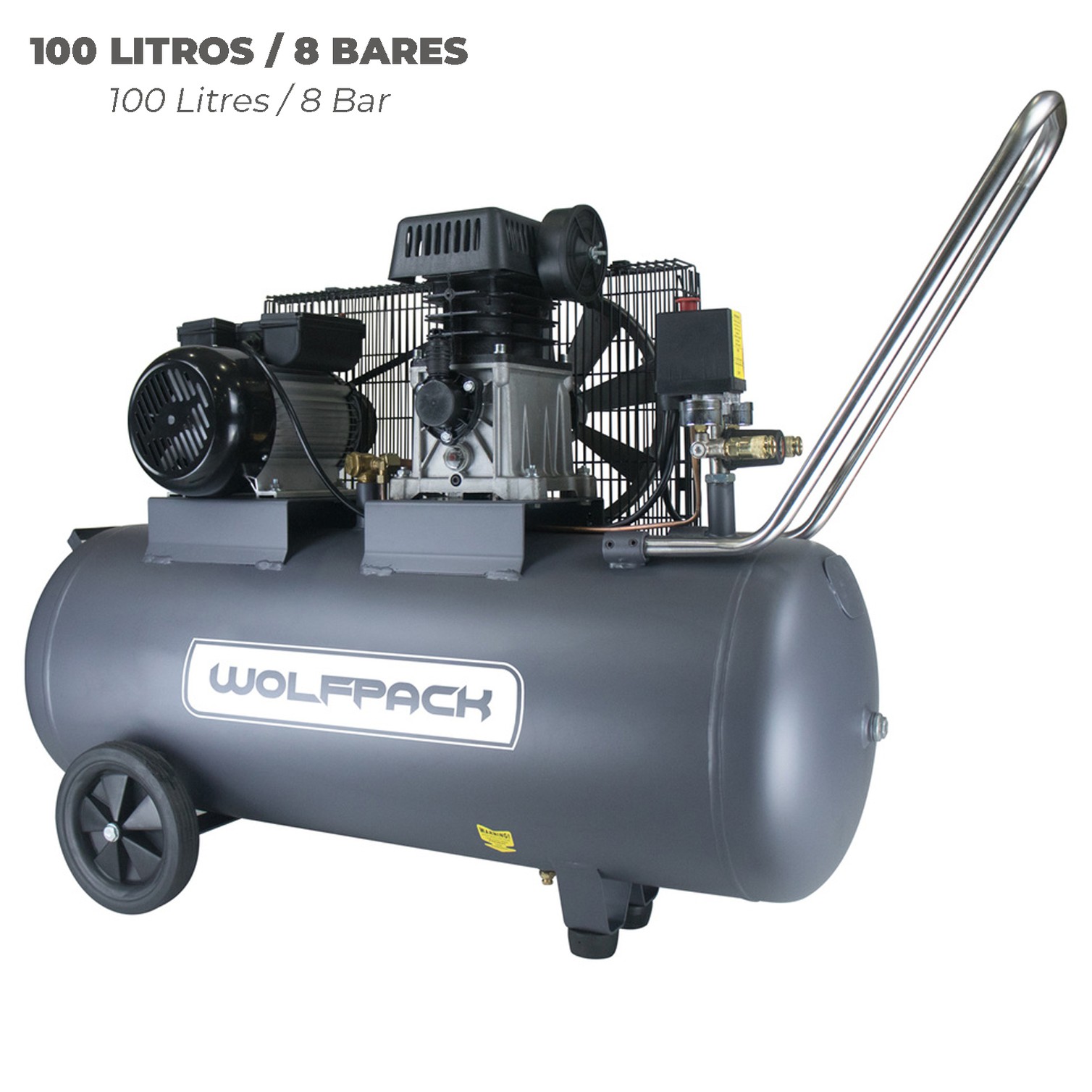 Compresor 100 Litros / 8 Bares / 2,2 Kw - 3,0 Hp Lubricado Por Aceite