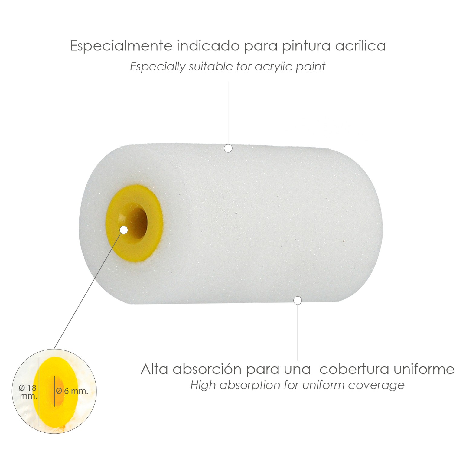 Rodillo Espuma Recambio Para Esmalte Acrilico 50 mm. Set 10 Rodillos. Rodillo Espuma, Rodillo Pintura Acrilica