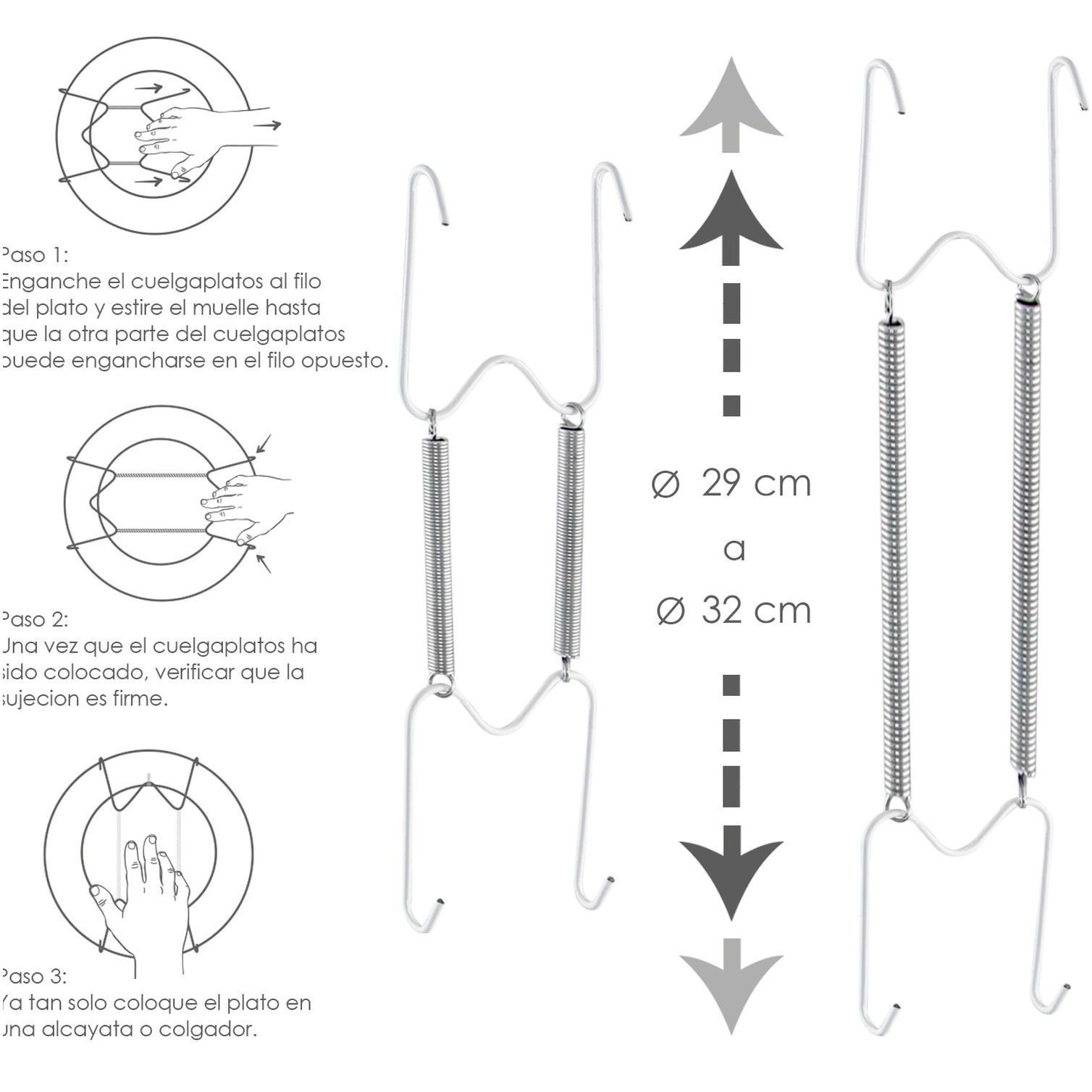 Cuelgaplatos Muelle Para platos de Ø 29 a 32 cm.