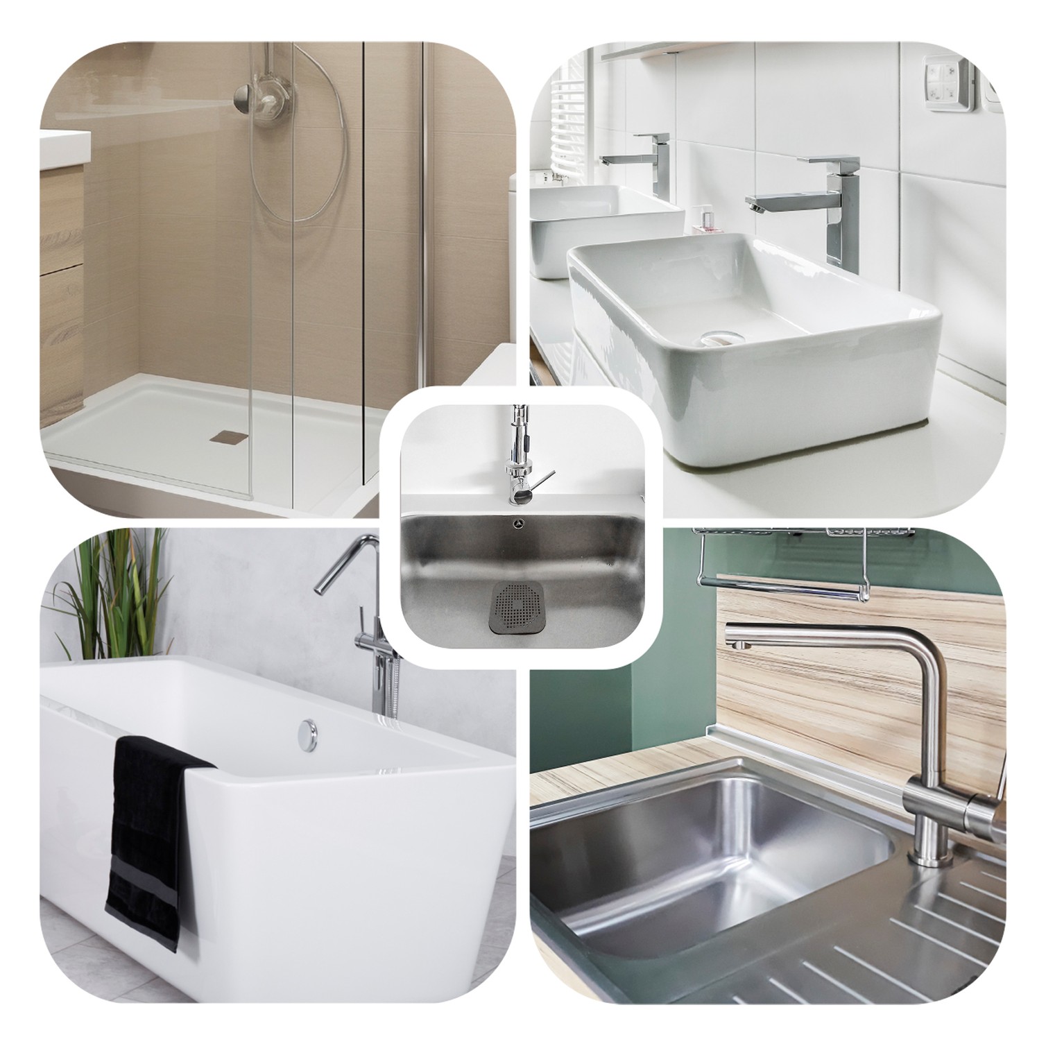 Protector Desagüe Silicona Cocina Baño 145 x 145 mm.