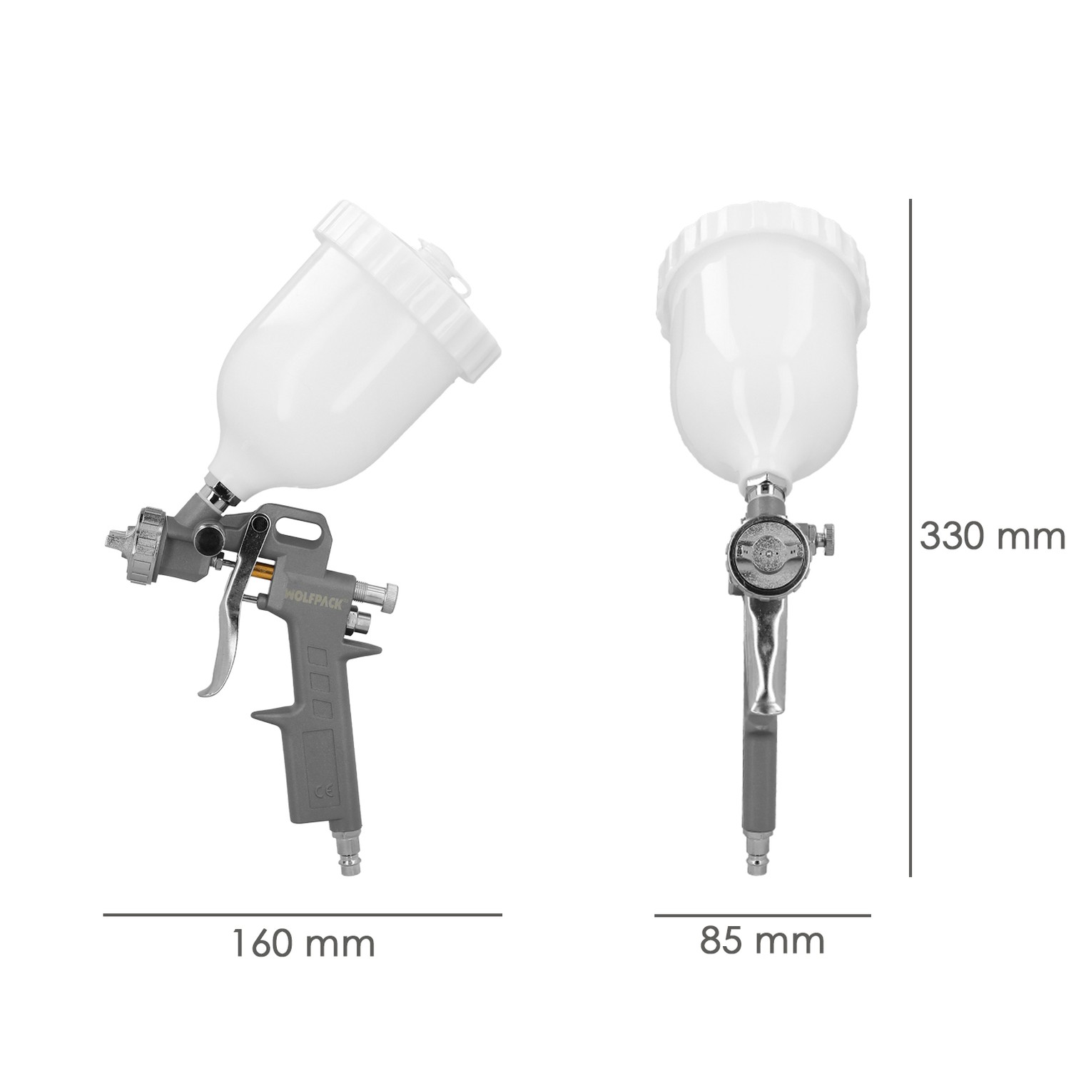 Pistola Pintar Neumática Boquilla De 1,5 mm. Con Depósito Superior 0,6 Litros y Adaptador Rapido