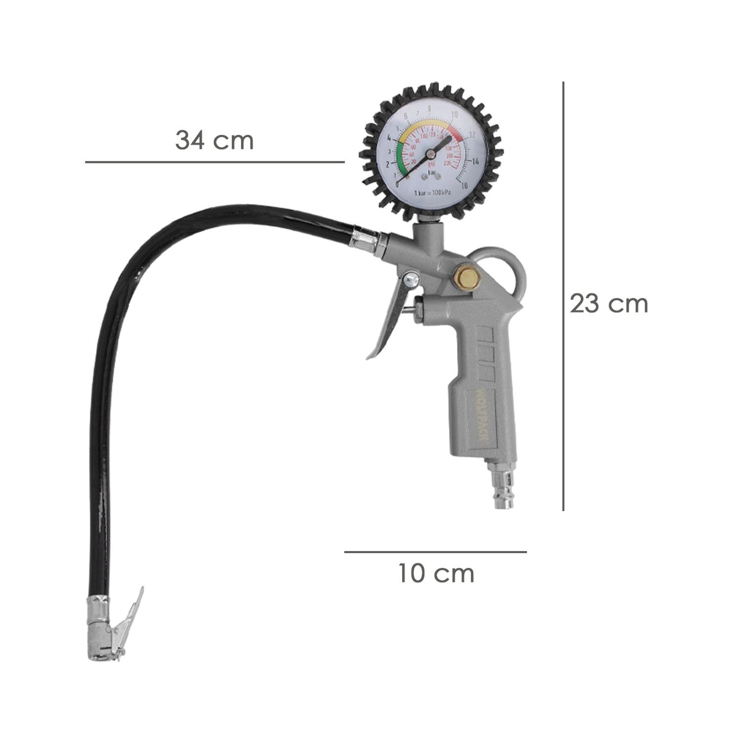 Pistola Para Inflado De Neumáticos Con Manometro, Inflador de Neumaticos, Pistola Aire Comprimido Neumaticos, Pistola Compresor