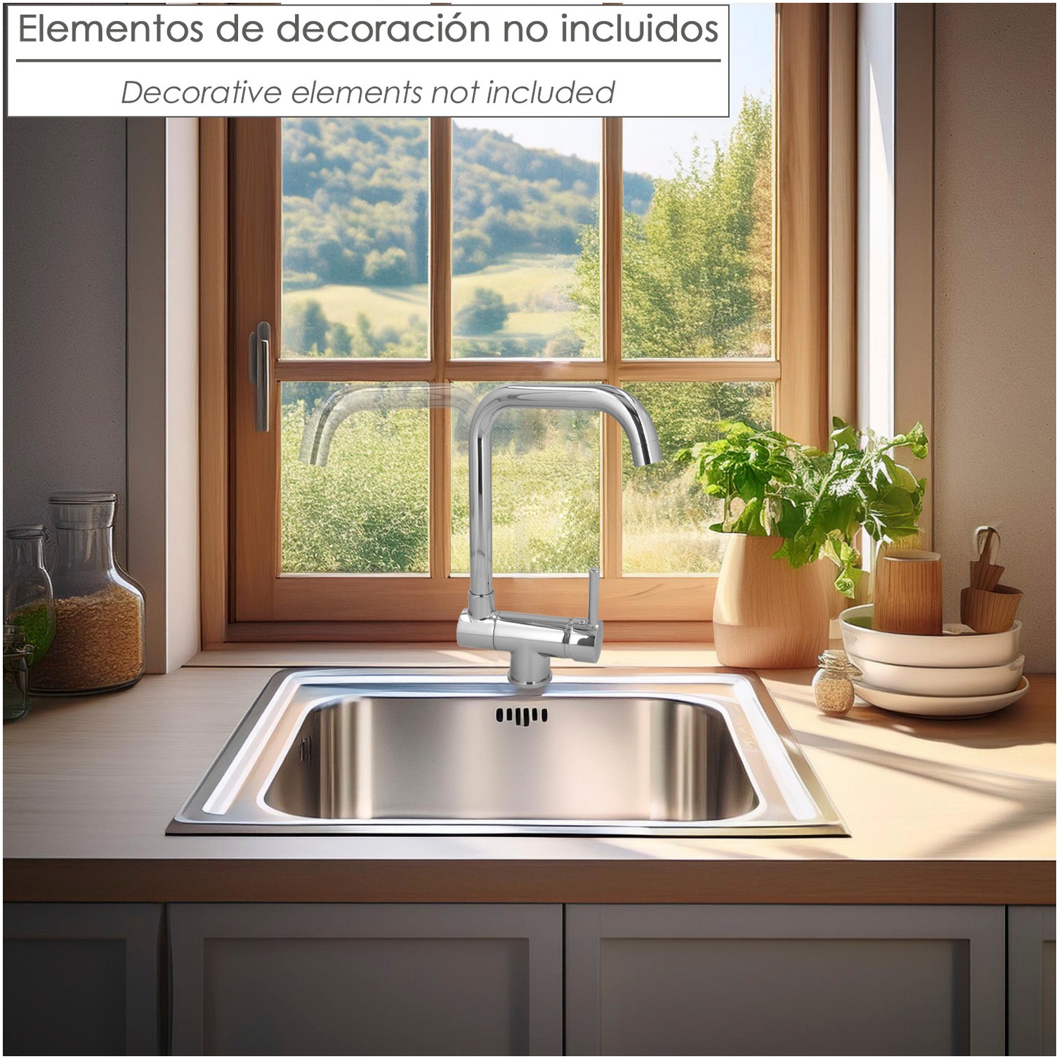 Monomando Fregadero Caño Alto Abatible. Grifo 360º. Chorro Aireado, Grifo Cocina, Grifo Alto, Grifo Fregadero