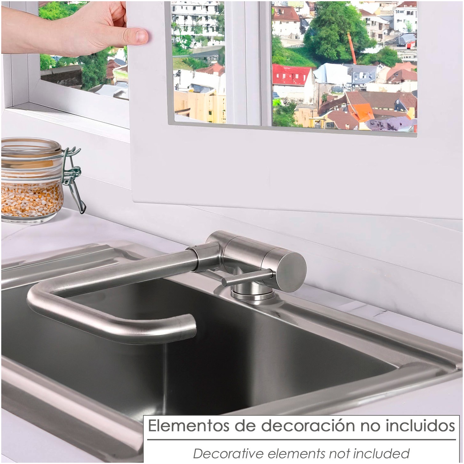 Monomando Fregadero Caño Alto Abatible. Grifo 360º. Chorro Aireado, Grifo Cocina, Grifo Alto, Grifo Fregadero