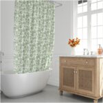 Cortina Ducha Hojas Verdes 180x200 cm. Impermeable