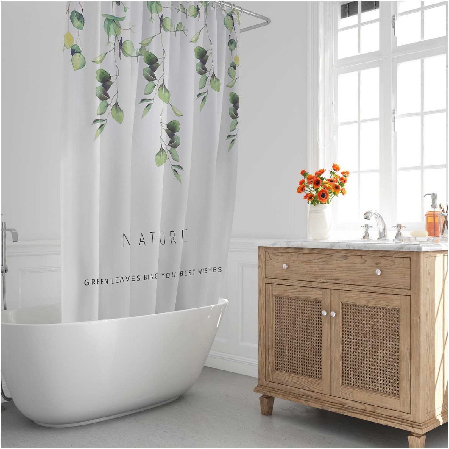 Cortina Ducha Nature 180x200 cm. Impermeable
