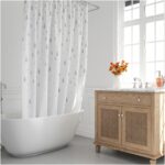 Cortina Ducha Gotas Gris 180x200 cm. Impermeable