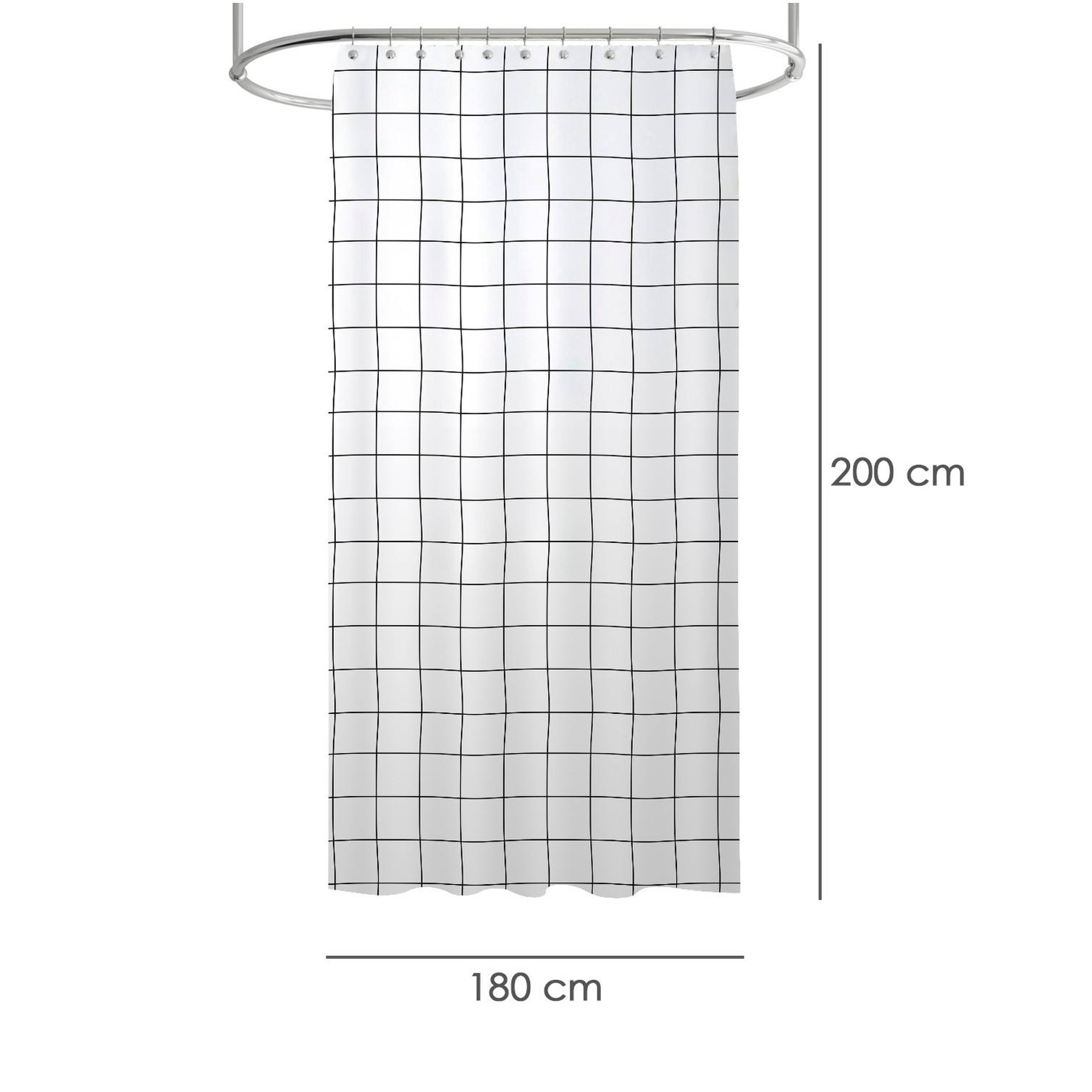 Cortina Ducha Cuadros 180x200 cm. Impermeable