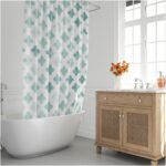 Cortina Ducha Geometrica Azul 180x200 cm. Impermeable