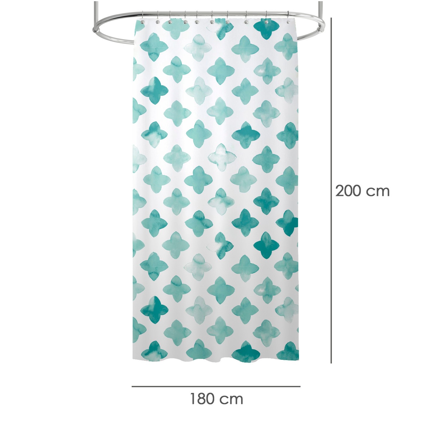 Cortina Ducha Geometrica Azul 180x200 cm. Impermeable